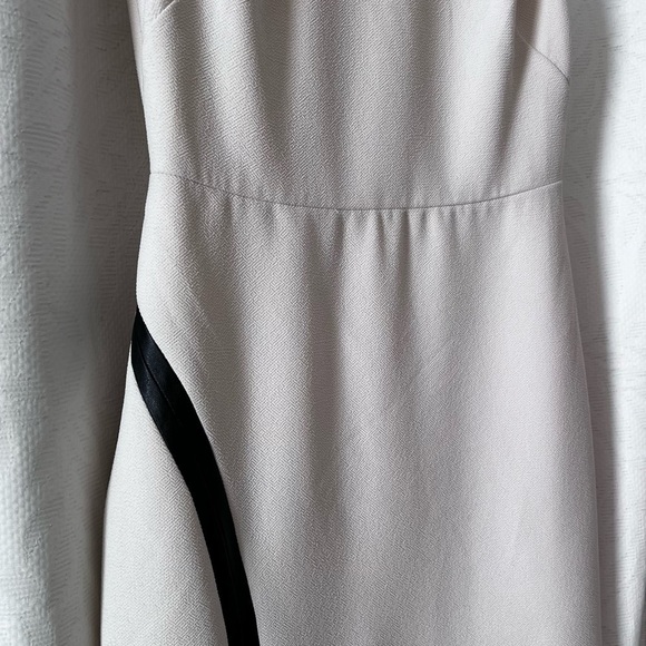 J Crew Sleeveless Cream Sheath Dress with Faux Leather Detail size 6 - Picture 5 of 14